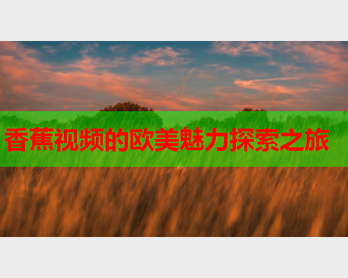 香蕉视频的欧美魅力探索之旅  第2张